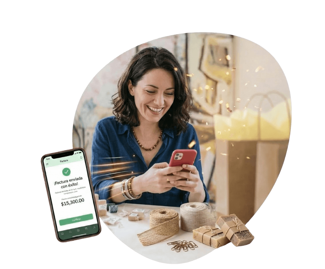 Profesional facturando con FactuTalo desde su celular